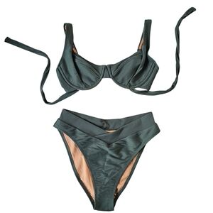 NWOT J. Crew Dark Green Bikini Set